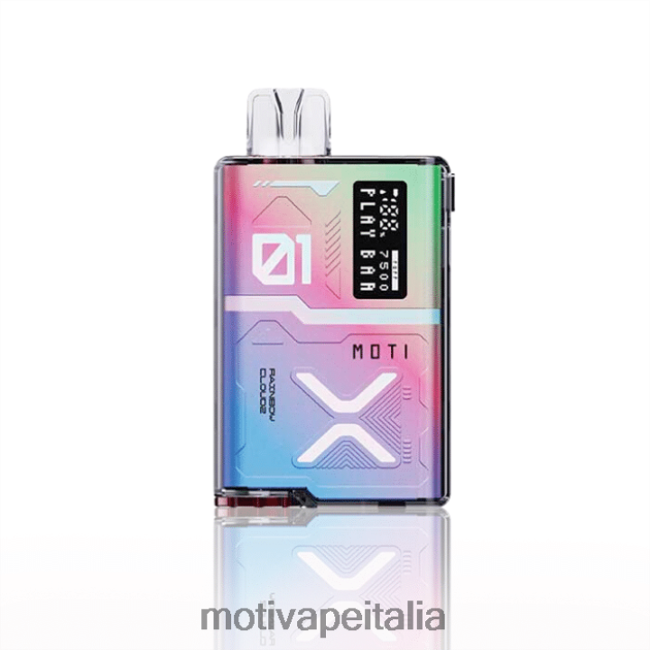 MOTI Vape Kit Italia - MOTI Play Bar 7500 vaporizzatori usa e getta (5%, 7500 boccate) 440BHX57 nuvola arcobalenoz