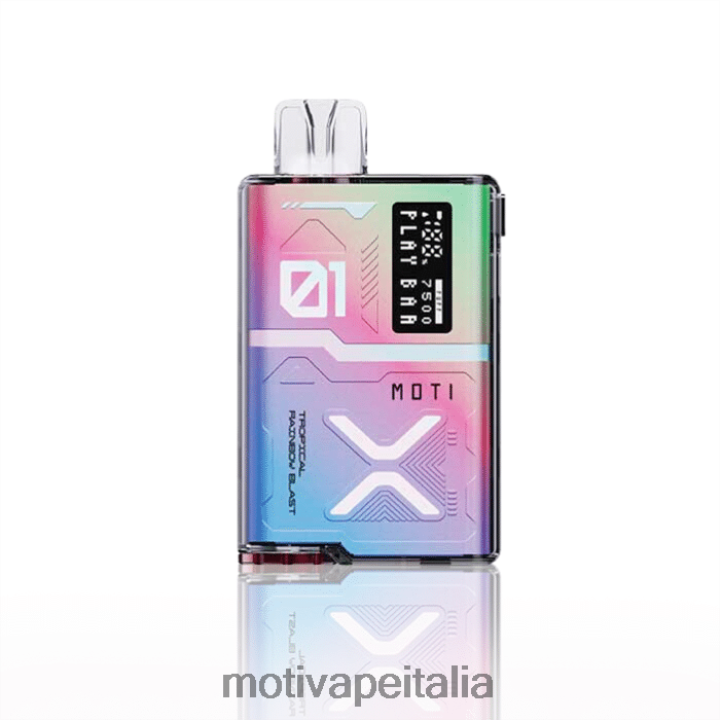 MOTI Vape Pods - MOTI Play Bar 7500 vaporizzatori usa e getta (5%, 7500 boccate) 440BHX54 esplosione di arcobaleno tropicale