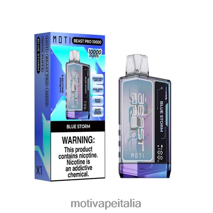 MOTI Vape For Sale - MOTI Beast Pro vaporizzatore usa e getta (5%, 10000 boccate) 440BHX38 tempesta blu