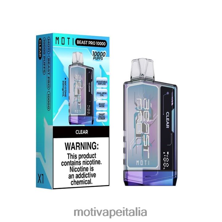 MOTI Vape Italia - MOTI Beast Pro vaporizzatore usa e getta (5%, 10000 boccate) 440BHX41 chiaro