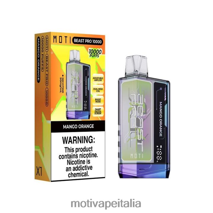 MOTI Vape Kit Italia - MOTI Beast Pro vaporizzatore usa e getta (5%, 10000 boccate) 440BHX47 arancia mango