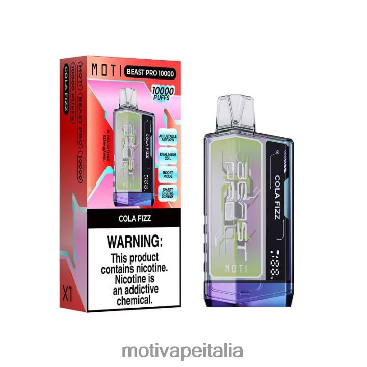 MOTI Vape Milano - MOTI Beast Pro vaporizzatore usa e getta (5%, 10000 boccate) 440BHX42 cola frizzante