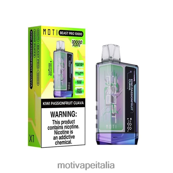 MOTI Vape Near Me - MOTI Beast Pro vaporizzatore usa e getta (5%, 10000 boccate) 440BHX46 kiwi frutto della passione guava