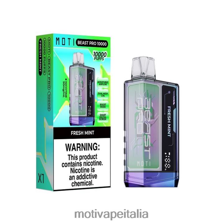 MOTI Vape Pods - MOTI Beast Pro vaporizzatore usa e getta (5%, 10000 boccate) 440BHX44 menta fresca