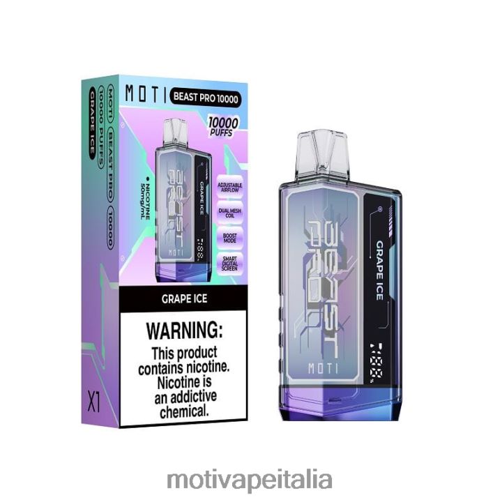 MOTI Vape Review - MOTI Beast Pro vaporizzatore usa e getta (5%, 10000 boccate) 440BHX45 ghiaccio d'uva
