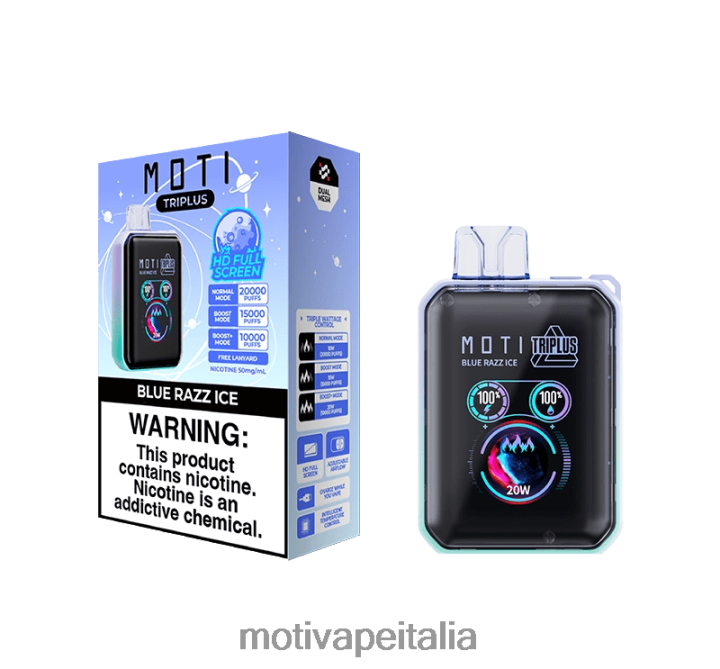 MOTI Vape Amazon - MOTI Triplus Vape usa e getta da 20k (5%, 20000 sbuffi) 440BHX9 ghiaccio alla fragola