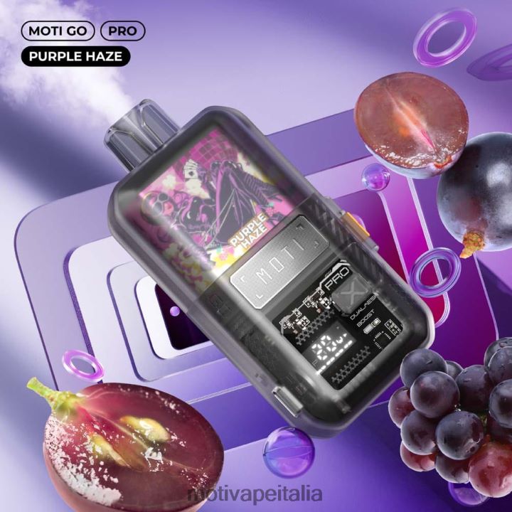 MOTI Vape Amazon - MOTI Go Pro vaporizzatore usa e getta (5%, 12000 boccate) 440BHX19 foschia viola