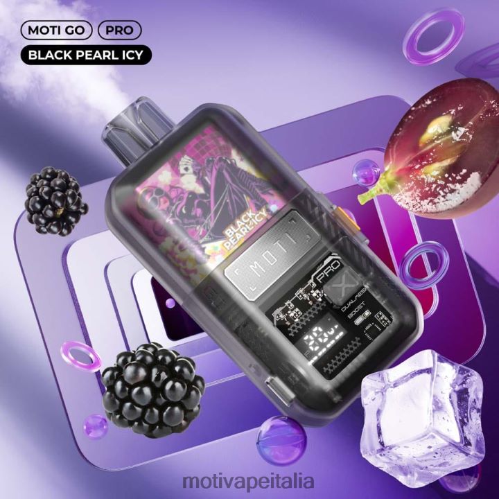 MOTI Vape Milano - MOTI Go Pro vaporizzatore usa e getta (5%, 12000 boccate) 440BHX12 nero perla ghiacciato