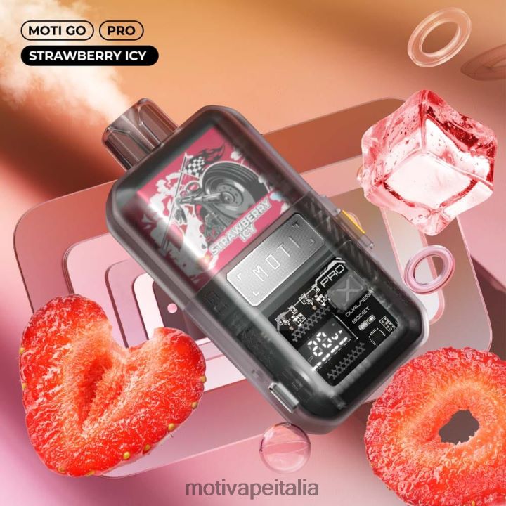 MOTI Vape Milano - MOTI Go Pro vaporizzatore usa e getta (5%, 12000 boccate) 440BHX22 fragola ghiacciata