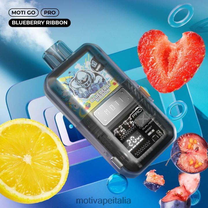 MOTI Vape Pods - MOTI Go Pro vaporizzatore usa e getta (5%, 12000 boccate) 440BHX14 nastro di mirtilli