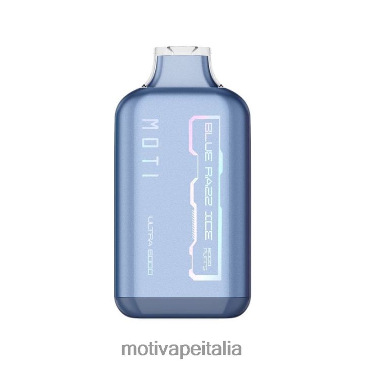 MOTI Vape Kit Italia - MOTI Ultra vaporizzatore usa e getta (5%, 6000 boccate) 440BHX27 ghiaccio blu razz